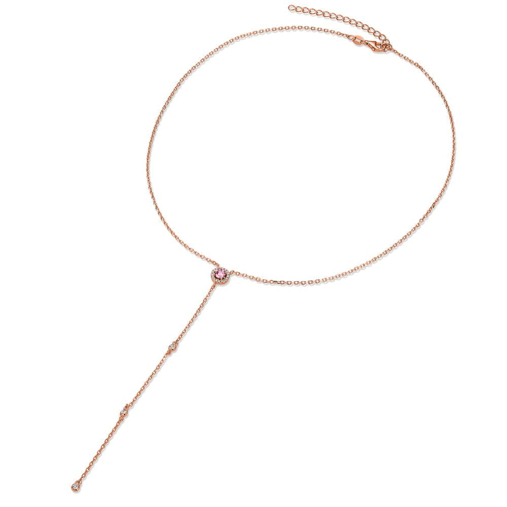 Collana Argento Zirconia rosa dorato 40-45 cm