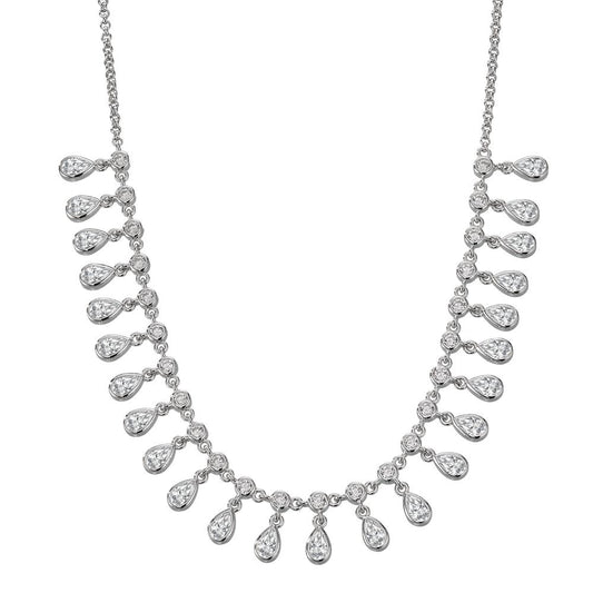 Collana Argento Zirconia rodiato 36-41 cm