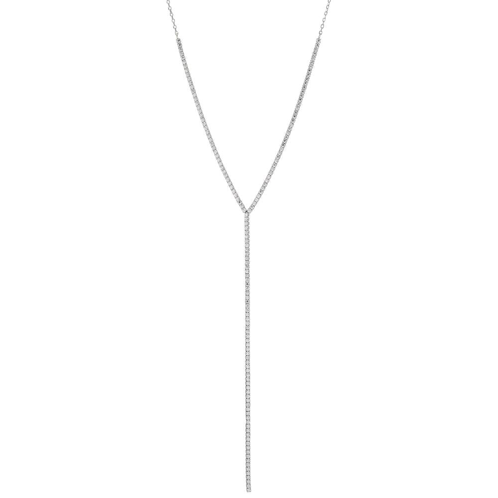 Collana Argento Zirconia rodiato 38-43 cm