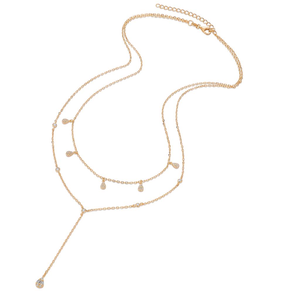 Collana Argento Zirconia giallo dorato 40-45 cm