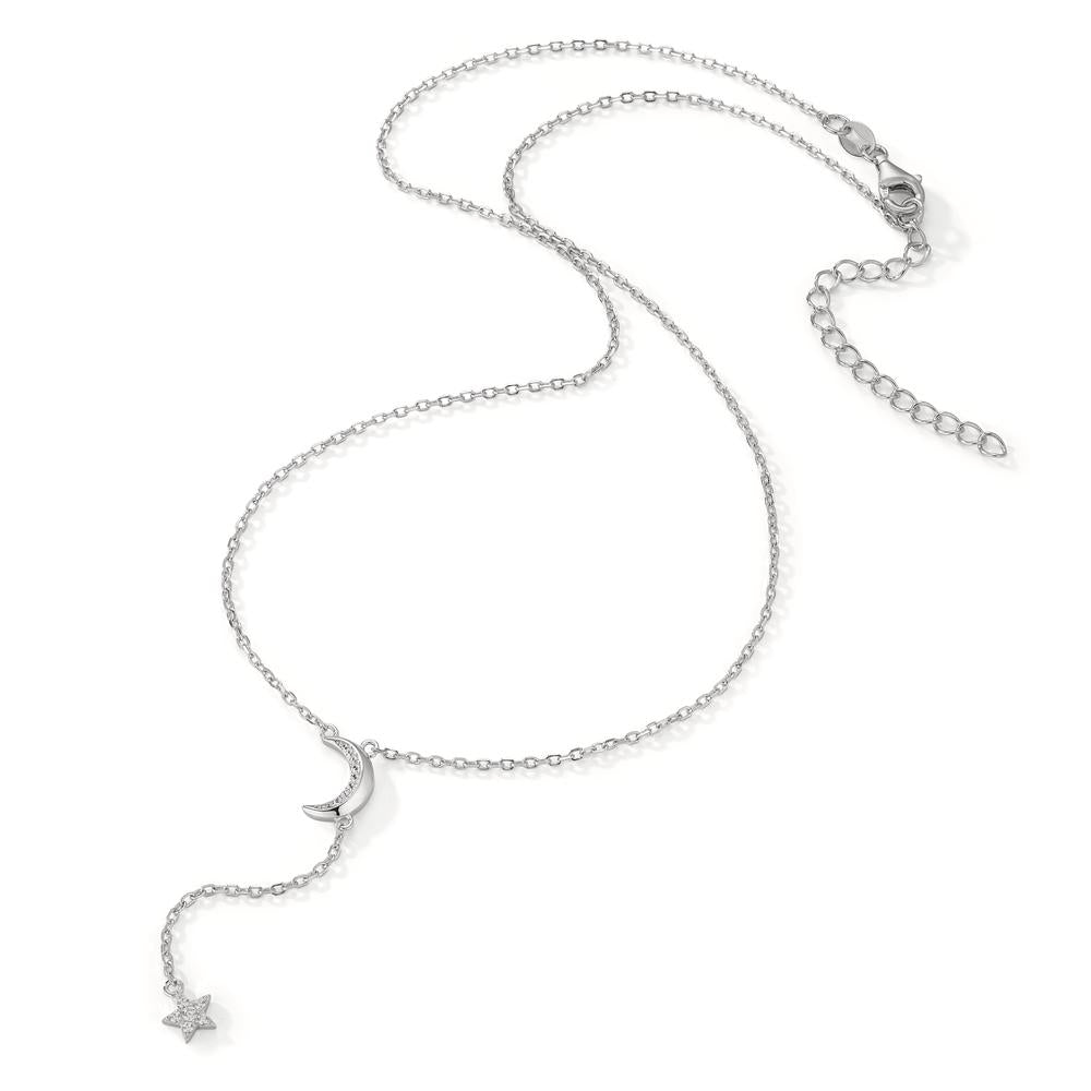 Collana Argento Zirconia rodiato Luna 40-45 cm