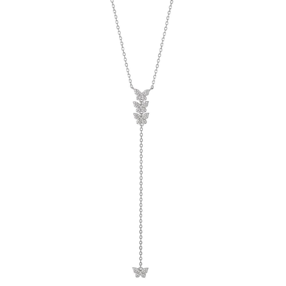 Collana Argento Zirconia rodiato Farfalla 40-45 cm