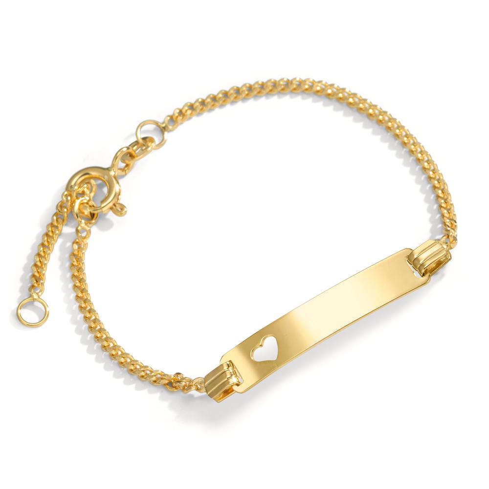 Bracciale con incisione Oro giallo 585/14 kt Cuore 12-14 cm