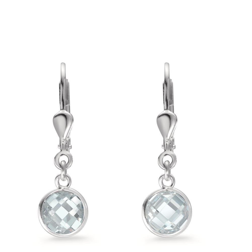 Orecchini Argento Zirconia bianco, 2 pietra Ø6 mm