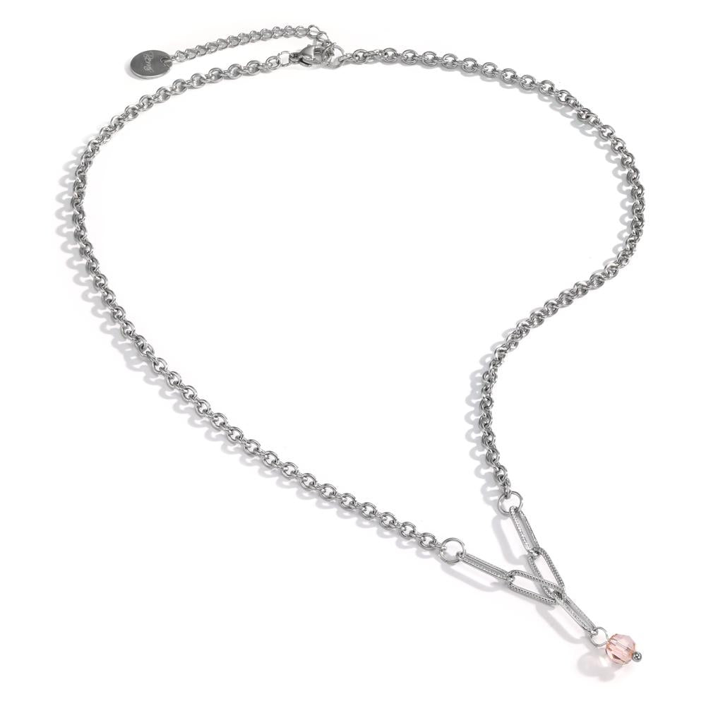 Collana Acciaio inossidabile Zirconia rosa 41-45 cm