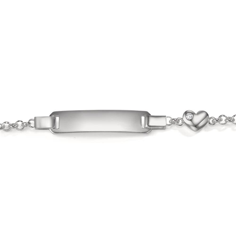 Bracciale con incisione Argento Zirconia Cuore 12-14 cm