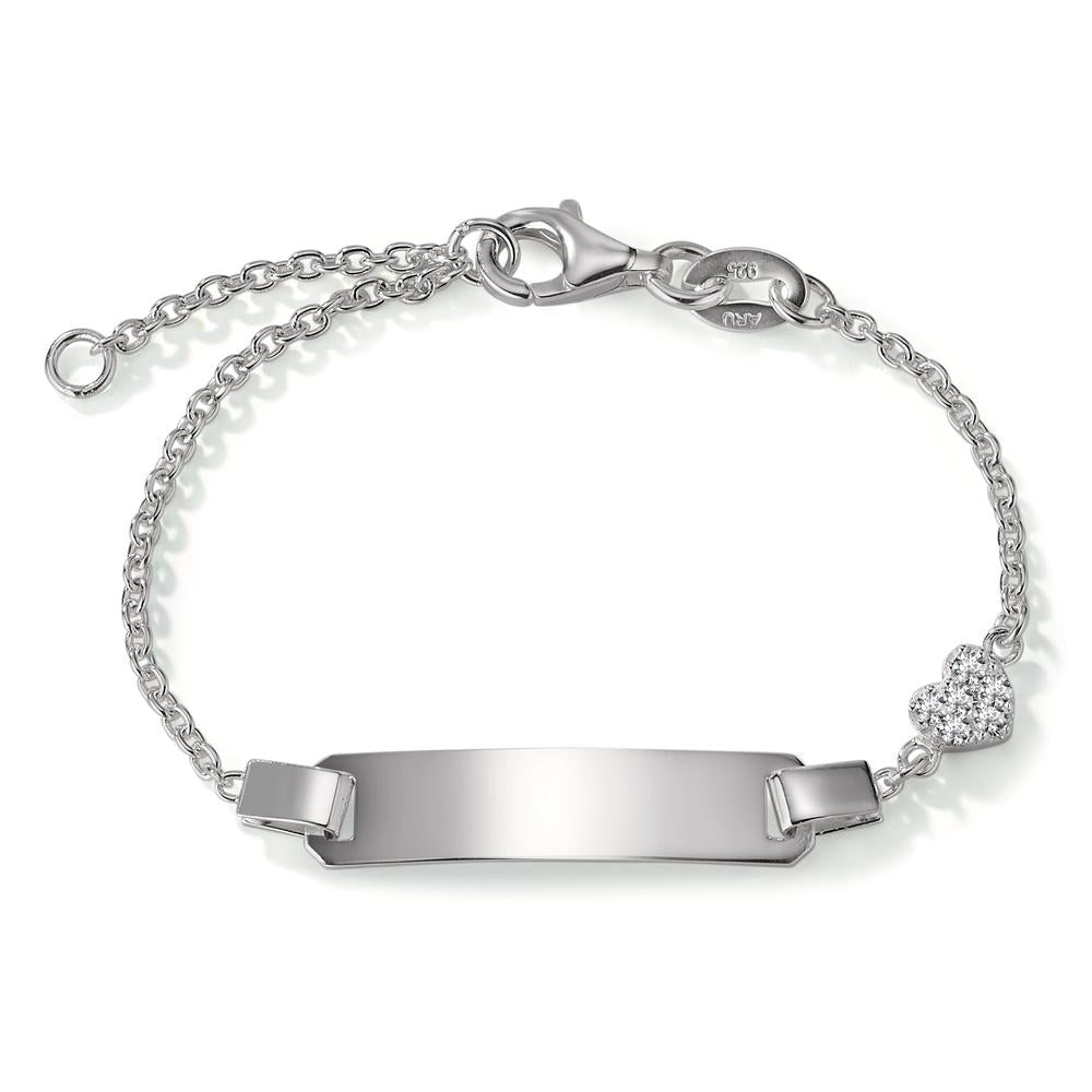 Bracciale con incisione Argento Zirconia 6 pietra Cuore 12-14 cm