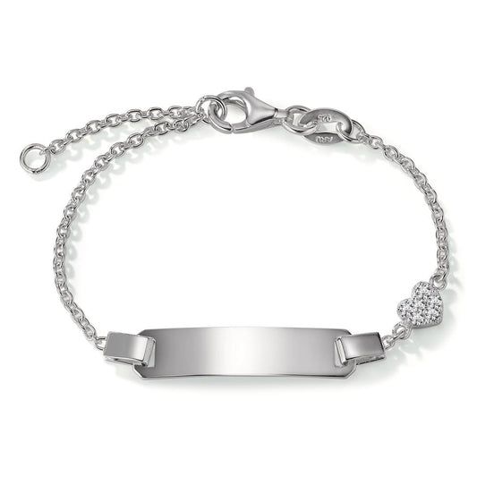 Bracciale con incisione Argento Zirconia 6 pietra Cuore 12-14 cm