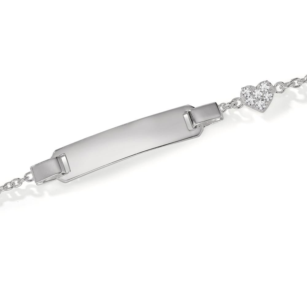 Bracciale con incisione Argento Zirconia 6 pietra Cuore 12-14 cm