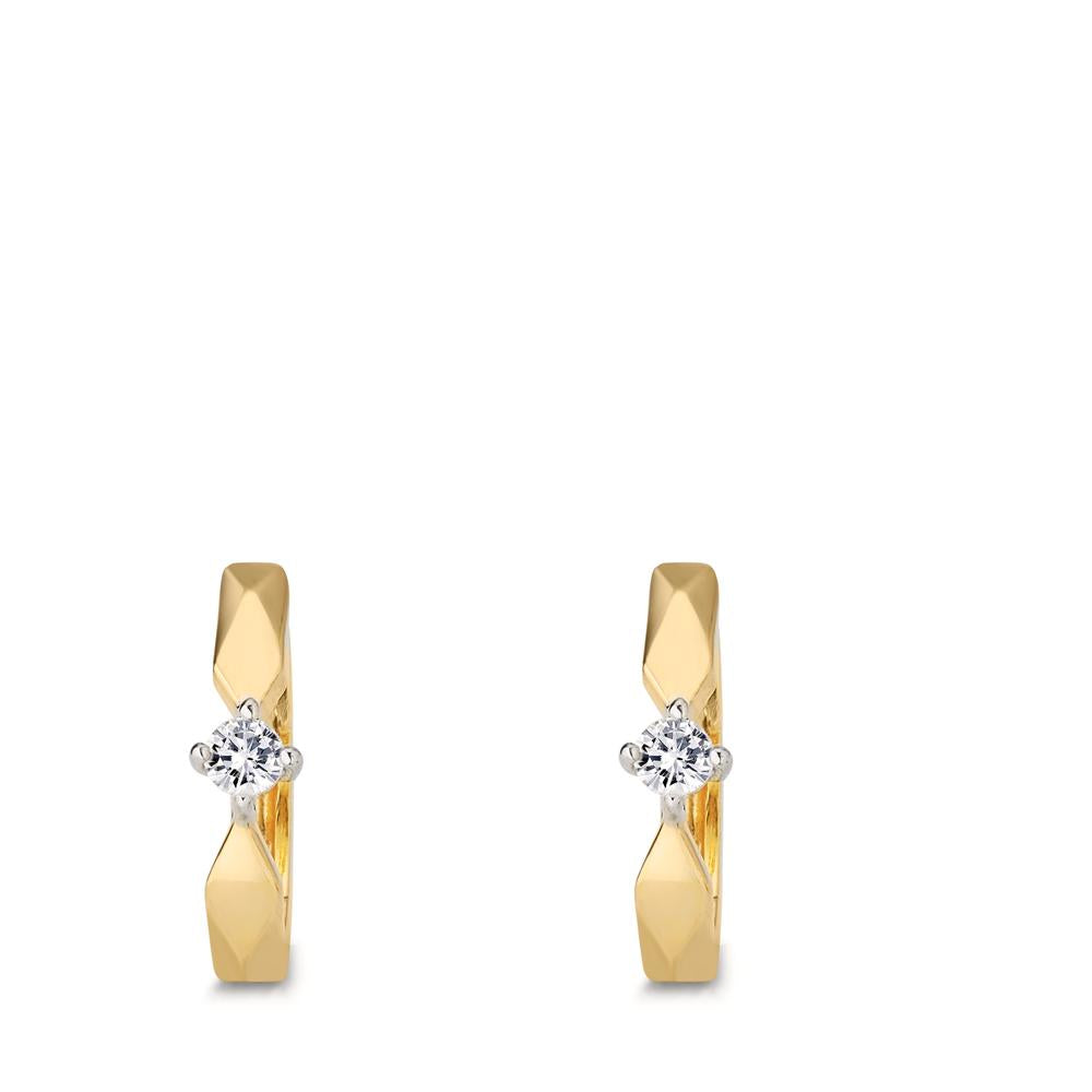 Orecchini circolari Oro giallo 375/9K Zirconia 2 pietra