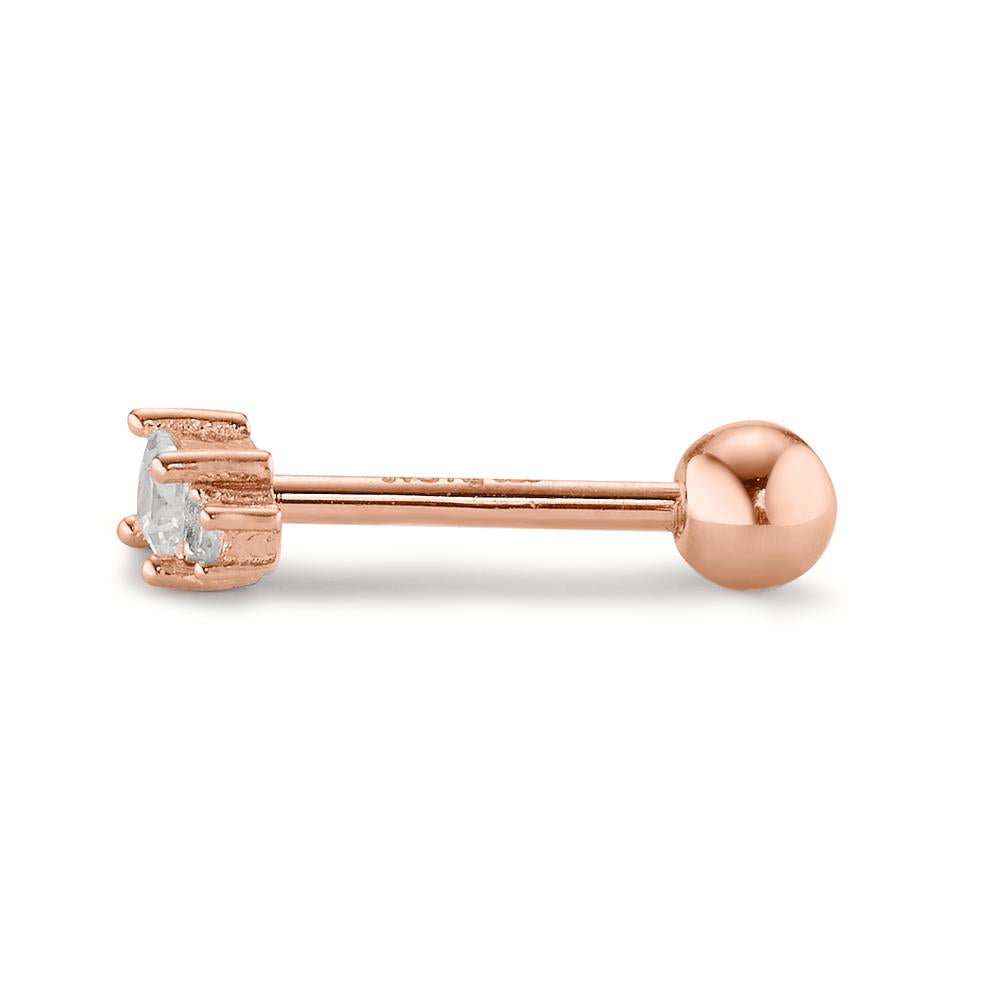 Piercing Argento Zirconia 3 pietra rosa dorato