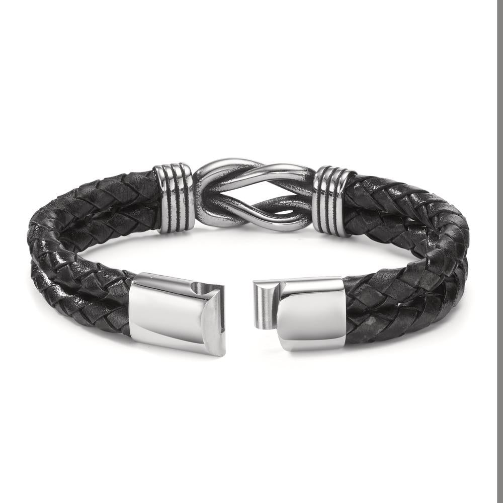 Bracciale Acciaio inossidabile, Pelle patinato 21.5 cm