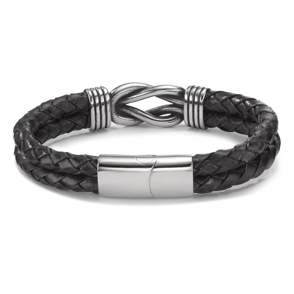 Bracciale Acciaio inossidabile, Pelle patinato 21.5 cm