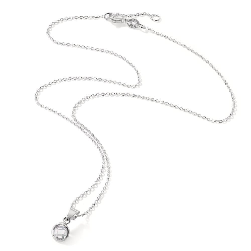 Catena con ciondolo Argento Zirconia bianco 40-42 cm Ø6 mm