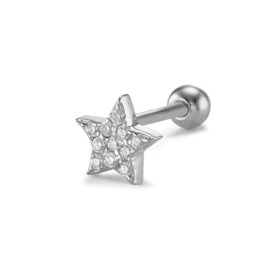 Piercing Argento Zirconia 11 pietra rodiato Stella Ø5.5 mm