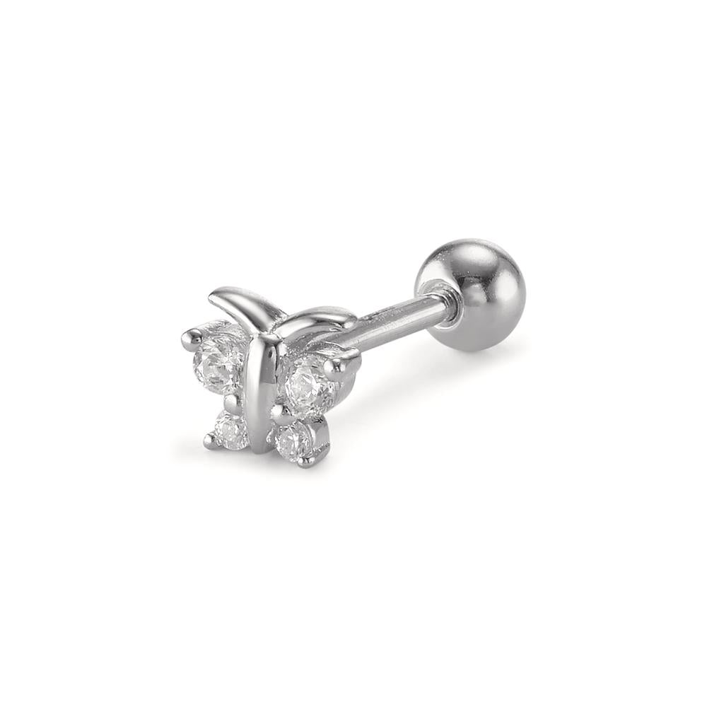 Piercing Argento Zirconia 4 pietra rodiato Farfalla Ø4 mm