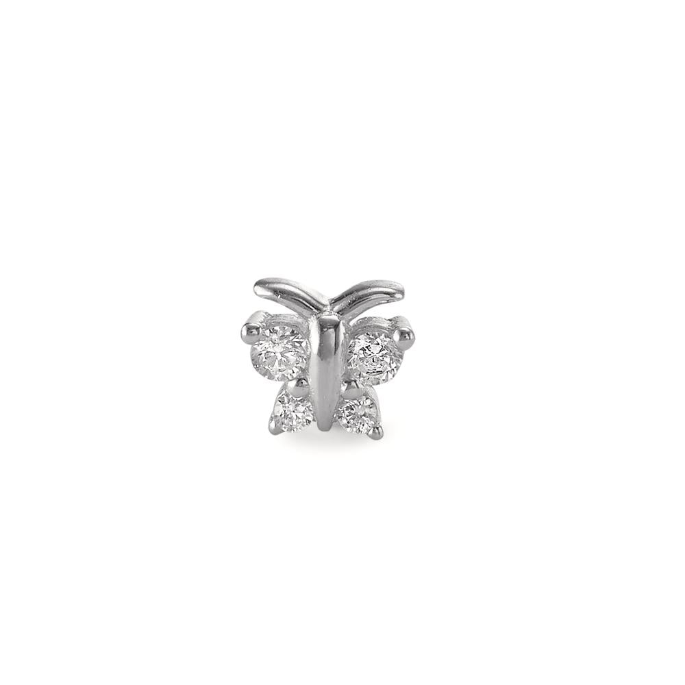 Piercing Argento Zirconia 4 pietra rodiato Farfalla Ø4 mm