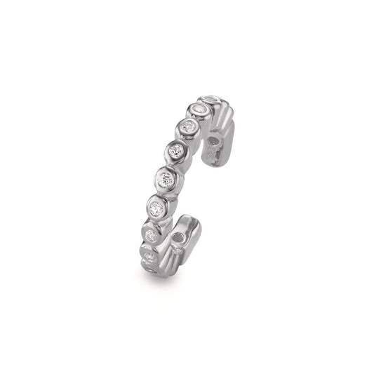 Clip per orecchio Argento Zirconia 14 pietra rodiato Ø13 mm