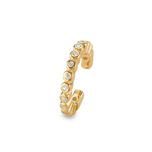 Clip per orecchio Argento Zirconia 14 pietra giallo dorato Ø13 mm