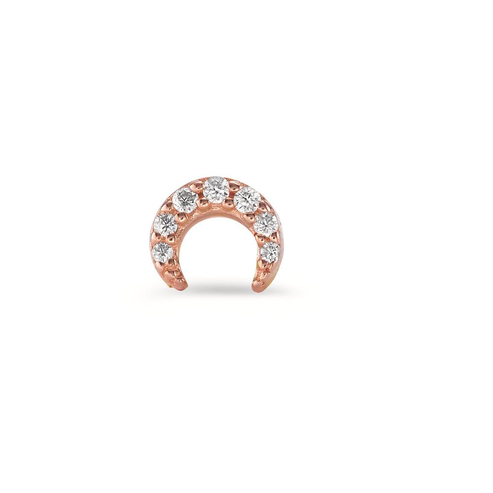 Piercing Argento Zirconia 7 pietra rosa dorato Luna Ø5 mm