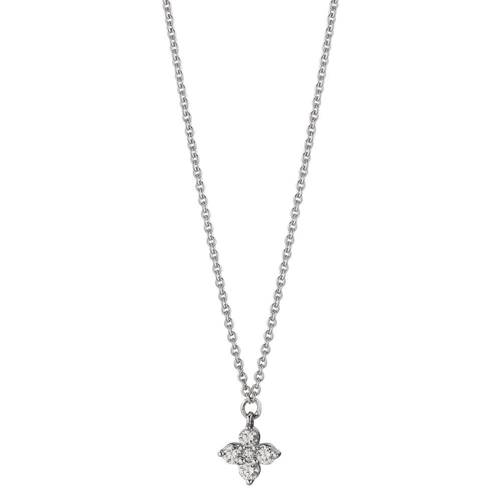 Collana Oro bianco 750/18 carati Diamante 0.11 ct, 5 pietra, w-si 42-45 cm