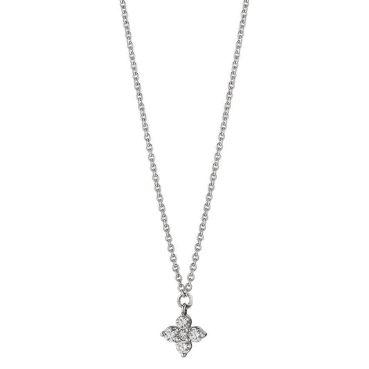 Collana Oro bianco 750/18 carati Diamante 0.11 ct, 5 pietra, w-si 42-45 cm