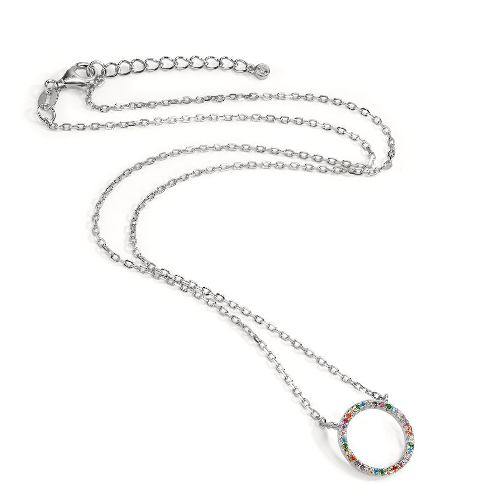 Collana Argento Zirconia colorato rodiato 42-45 cm Ø14 mm