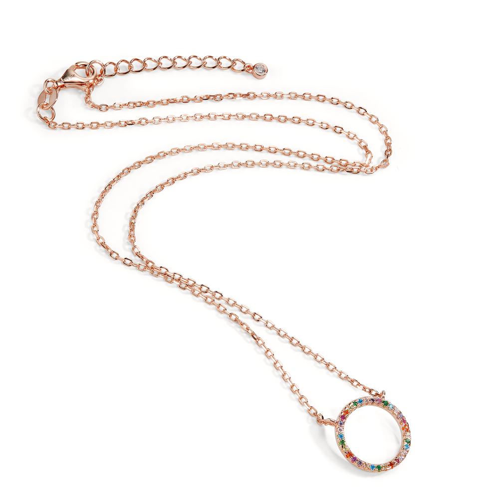 Collana Argento Zirconia colorato rosa dorato 42-45 cm Ø14 mm