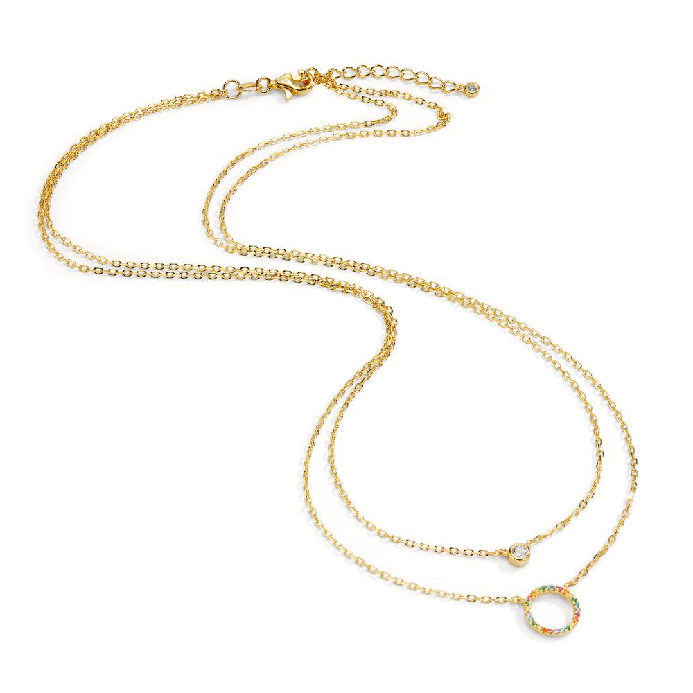 Collana Argento Zirconia colorato giallo dorato 42-45 cm