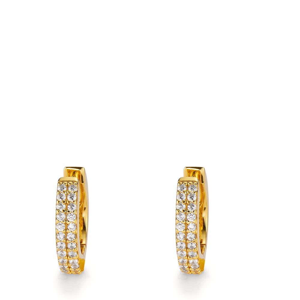 Orecchini circolari Argento Zirconia giallo dorato