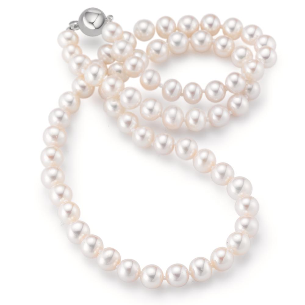 Collana Oro bianco 750/18 carati Perla coltivata d'acqua dolce 50 cm