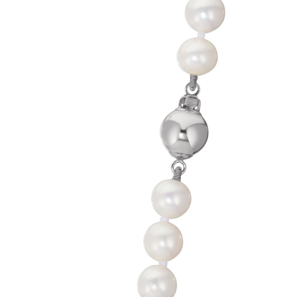 Collana Oro bianco 750/18 carati Perla coltivata d'acqua dolce 50 cm