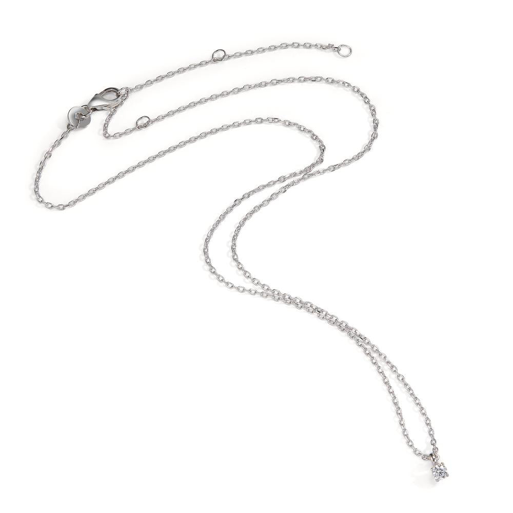 Collana Argento Zirconia 3 mm rodiato 38-45 cm Ø3 mm