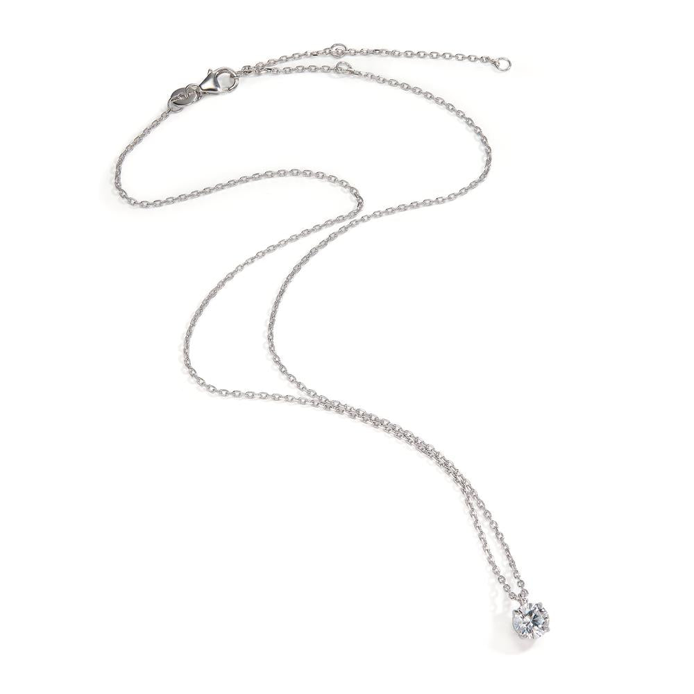 Collana Argento Zirconia 6 mm rodiato 38-45 cm Ø6 mm