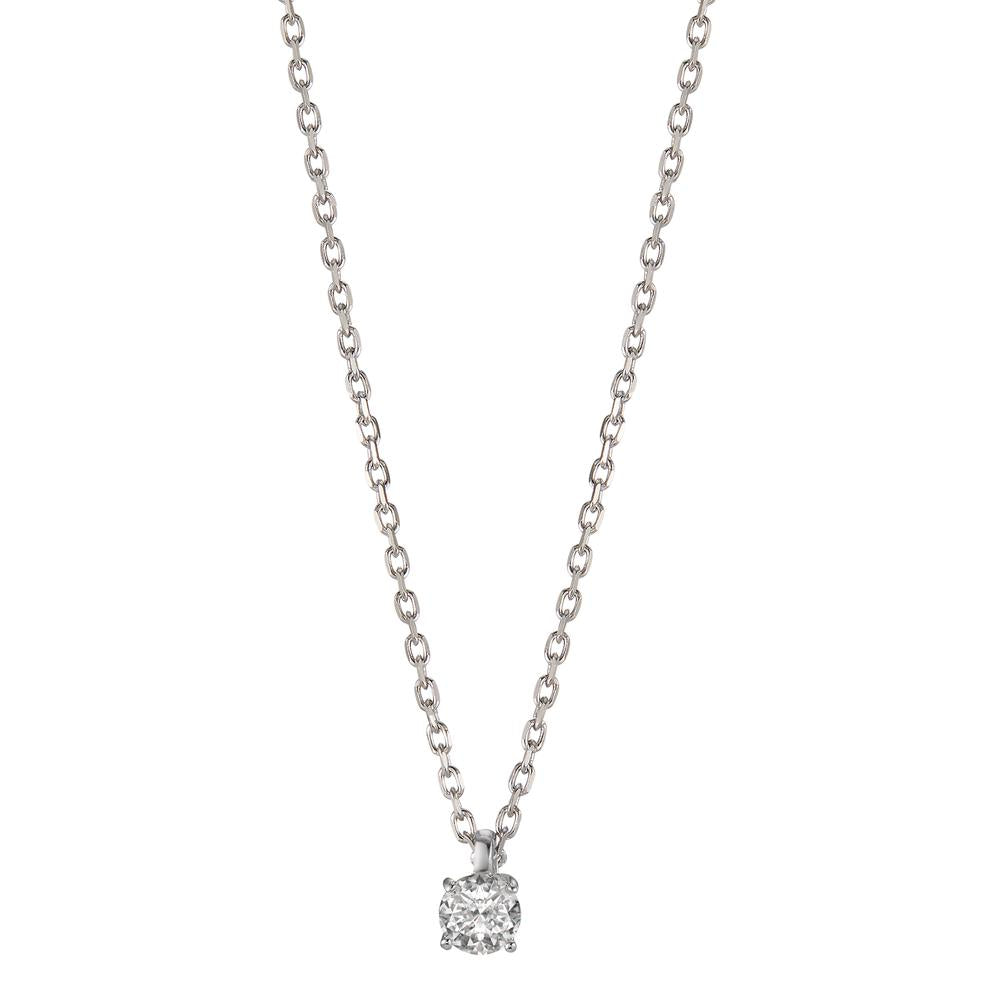 Collana Argento Zirconia 4 mm rodiato 38-45 cm