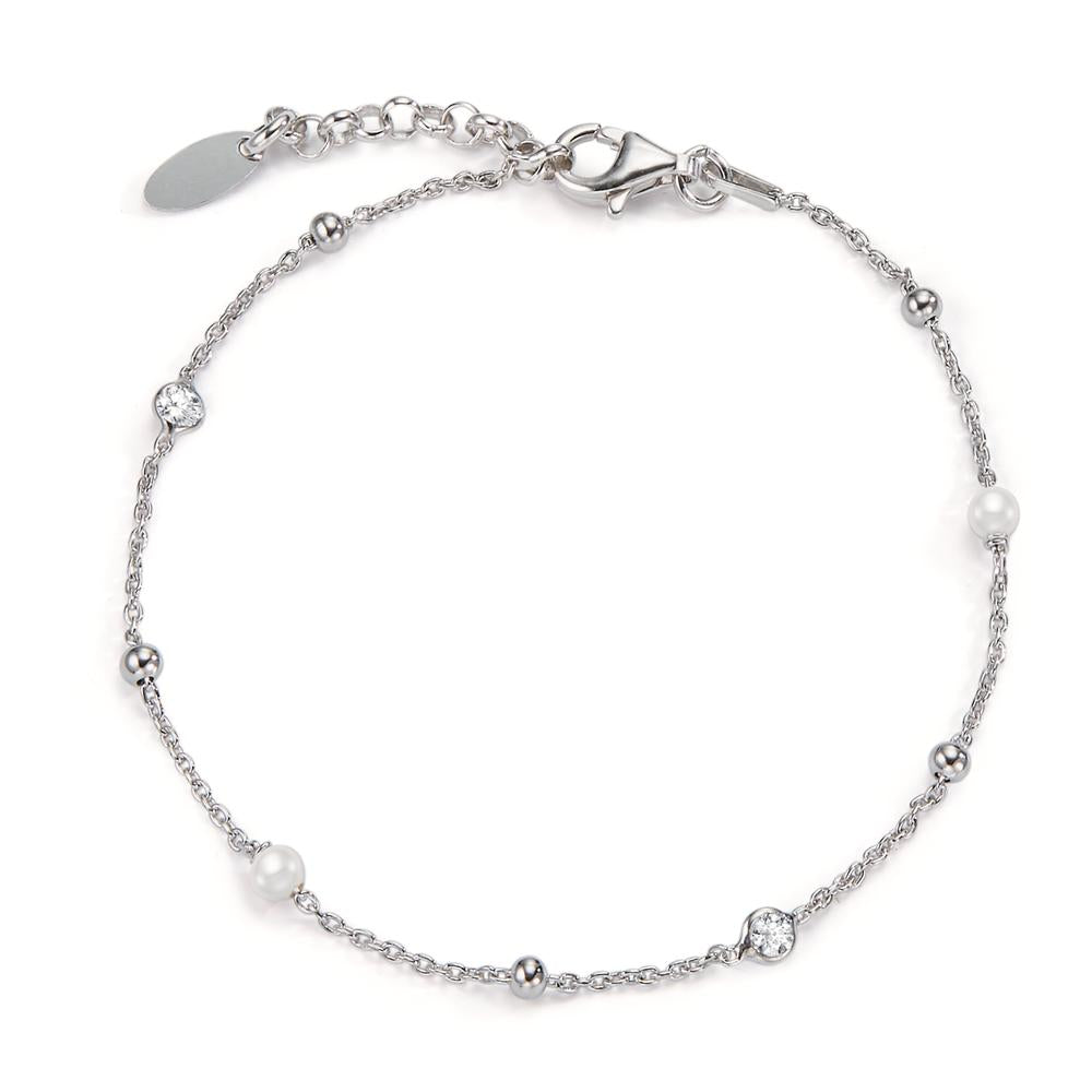 Bracciale Argento Zirconia 2 pietra rodiato 17-19 cm