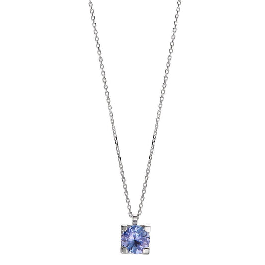 Collana Oro bianco 750/18 carati Tanzanite 0.48 ct 40-42 cm