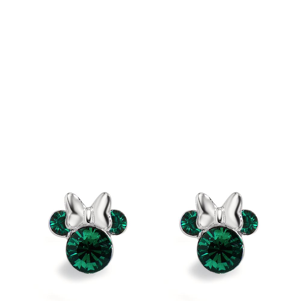 Orecchini a bottone Argento Zirconia verde, 6 pietra Ø6 mm