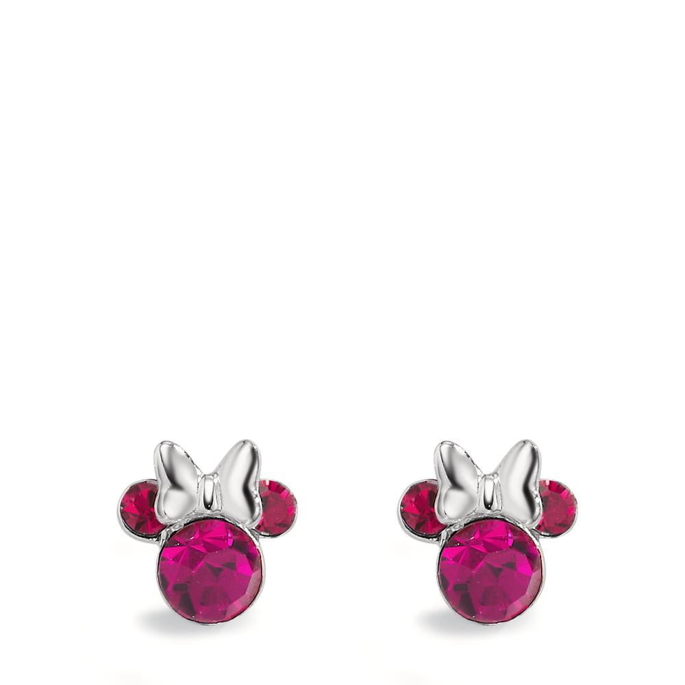 Orecchini a bottone Argento Zirconia rosa, 6 pietra Ø6 mm