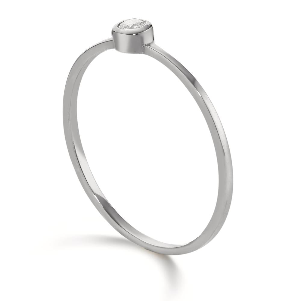 Anello solitario Oro bianco 750/18 carati Diamante 0.05 ct, w-si