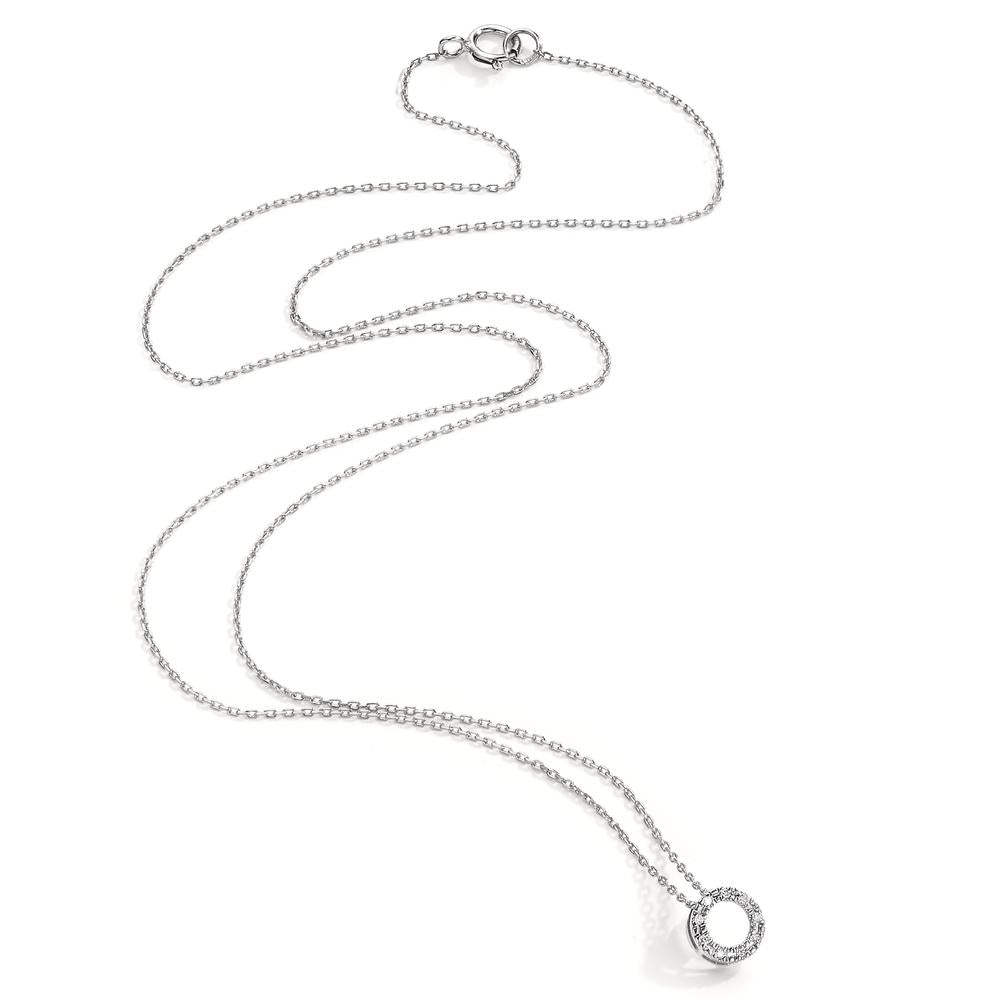 Collana Oro bianco 750/18 carati Diamante 0.018 ct, 9 pietra, w-si 42 cm