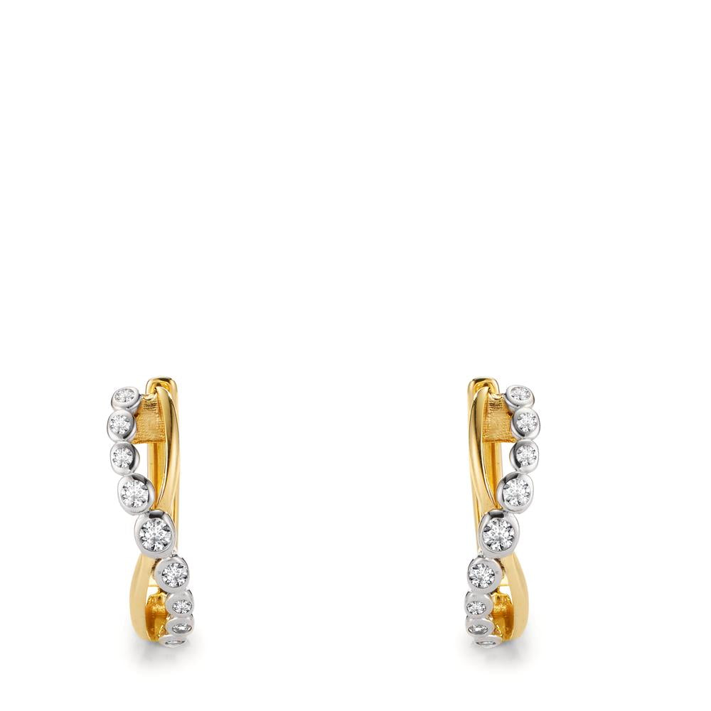 Orecchini circolari Oro giallo 375/9K Zirconia 18 pietra