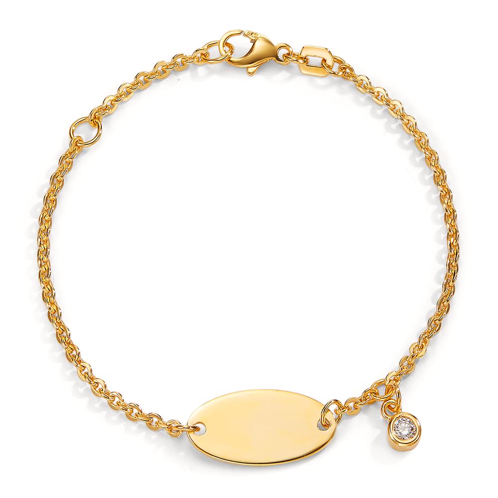 Bracciale con incisione Oro giallo 375/9K Zirconia 12-14 cm