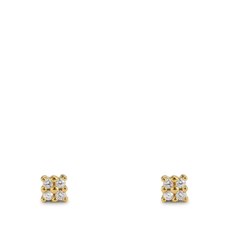 Orecchini a bottone Oro giallo 750/18 carati Diamante 0.04 ct, 8 pietra, p1 Ø2.7 mm