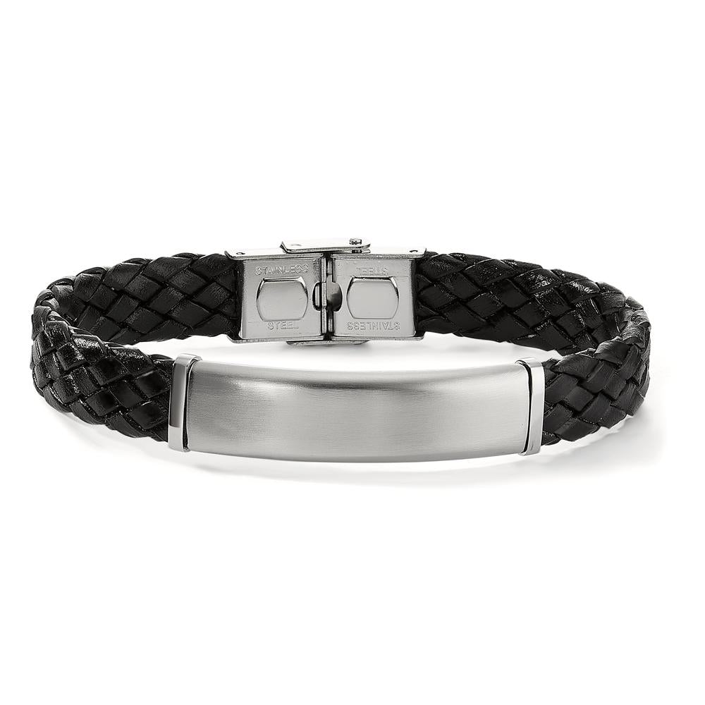 Bracciale con incisione Acciaio inossidabile, Pelle 21 cm