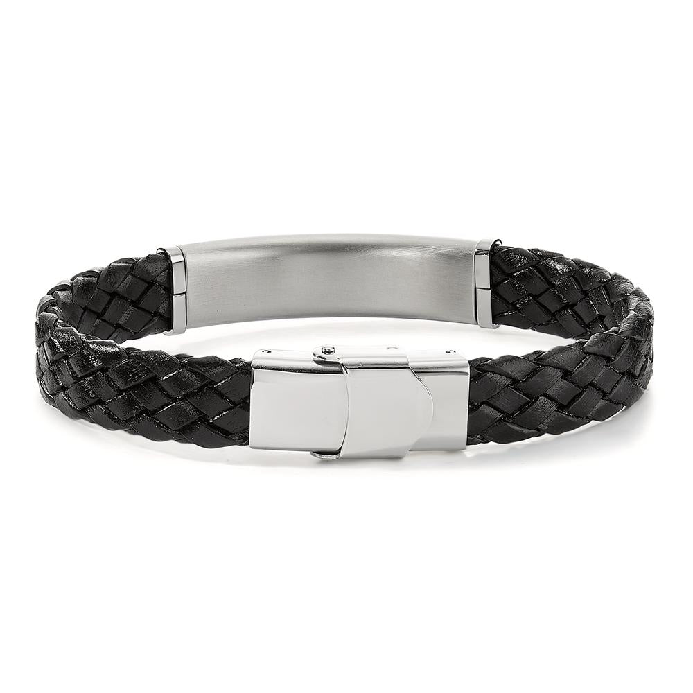 Bracciale con incisione Acciaio inossidabile, Pelle 21 cm