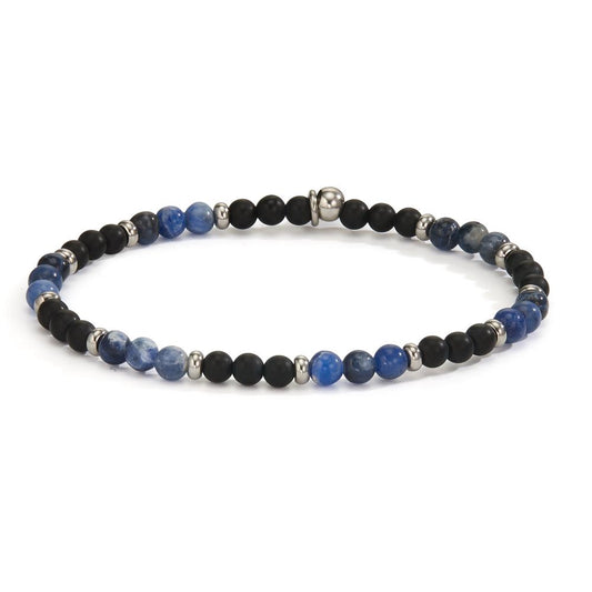 Bracciale Acciaio inossidabile Sodalite, Onice 19 cm Ø4.5 mm