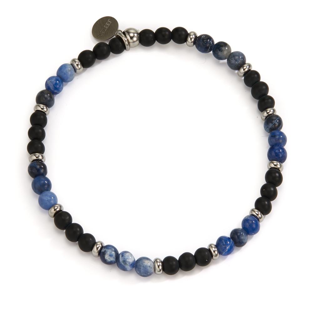 Bracciale Acciaio inossidabile Sodalite, Onice 19 cm Ø4.5 mm