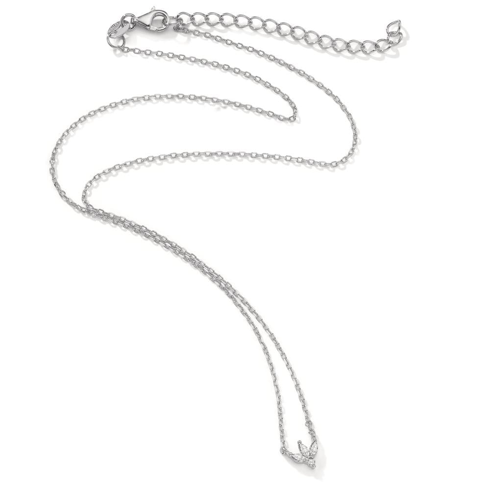 Collana Argento Zirconia 4 pietra rodiato 38-42 cm