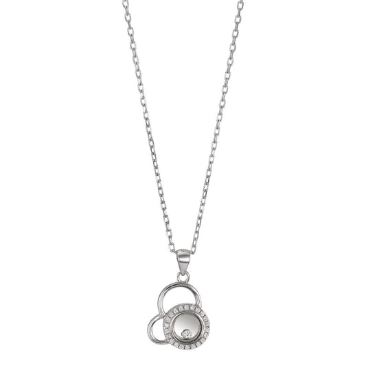 Collana Argento Zirconia rodiato 40-45 cm